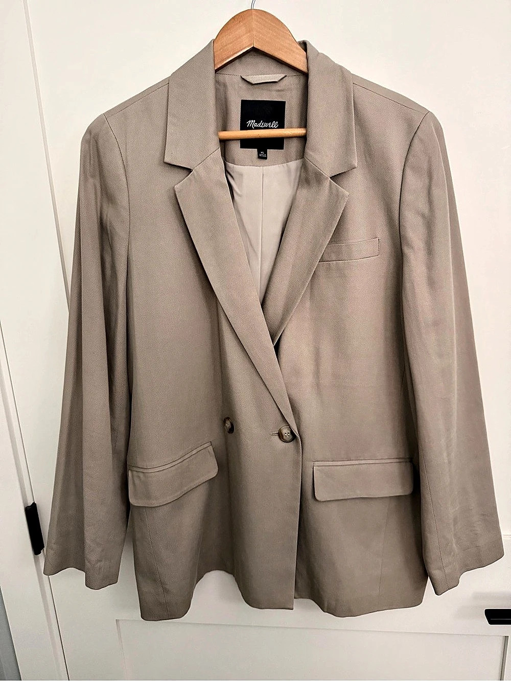 Madewell Caldwell Double-Breasted Blazer Taupe XL